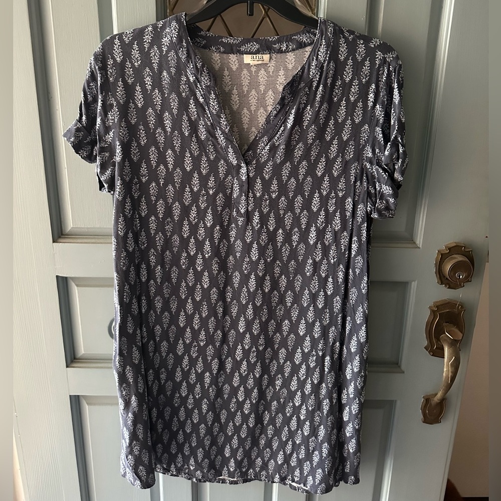 a.n.a navy blue short sleeve dress